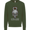Work Hard Train Harder Training Top Workout Mens Sweatshirt Jumper Forest Green