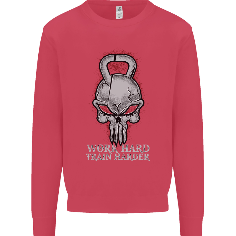 Work Hard Train Harder Training Top Workout Mens Sweatshirt Jumper Heliconia