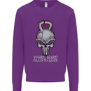 Work Hard Train Harder Training Top Workout Mens Sweatshirt Jumper Purple