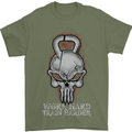 Work Hard Train Harder Training Top Workout Mens T-Shirt Cotton Gildan Military Green