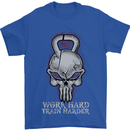 Work Hard Train Harder Training Top Workout Mens T-Shirt Cotton Gildan Royal Blue