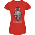 Work Hard Train Harder Training Top Workout Womens Petite Cut T-Shirt Red