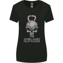 Work Hard Train Harder Training Top Workout Womens Wider Cut T-Shirt Black
