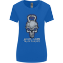 Work Hard Train Harder Training Top Workout Womens Wider Cut T-Shirt Royal Blue
