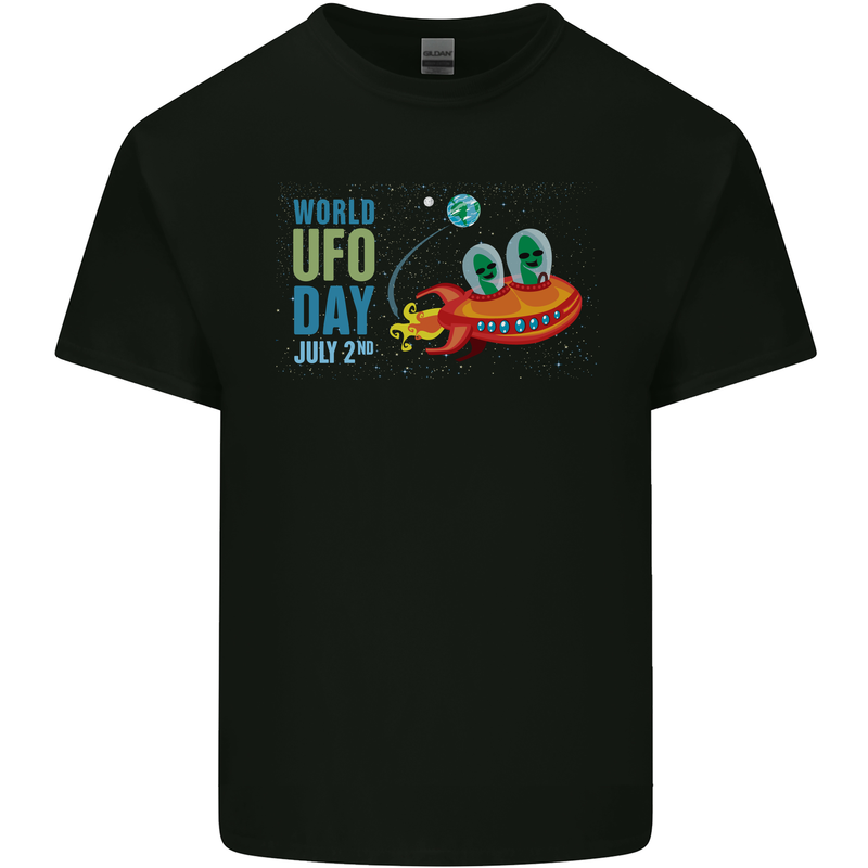 World UFO Day Aliens Kids T-Shirt Childrens Black