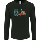 World UFO Day Aliens Mens Long Sleeve T-Shirt Black