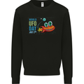 World UFO Day Aliens Mens Sweatshirt Jumper Black
