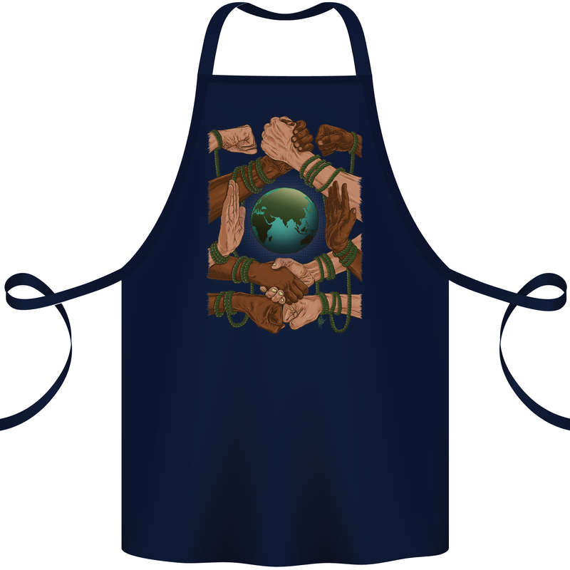 World of Peace Black Lives Matter LGBT Cotton Apron 100% Organic Navy Blue