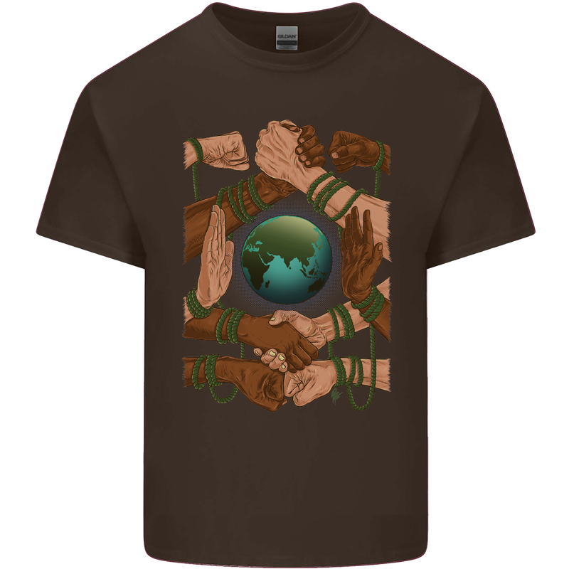 World of Peace Black Lives Matter LGBT Mens Cotton T-Shirt Tee Top Dark Chocolate