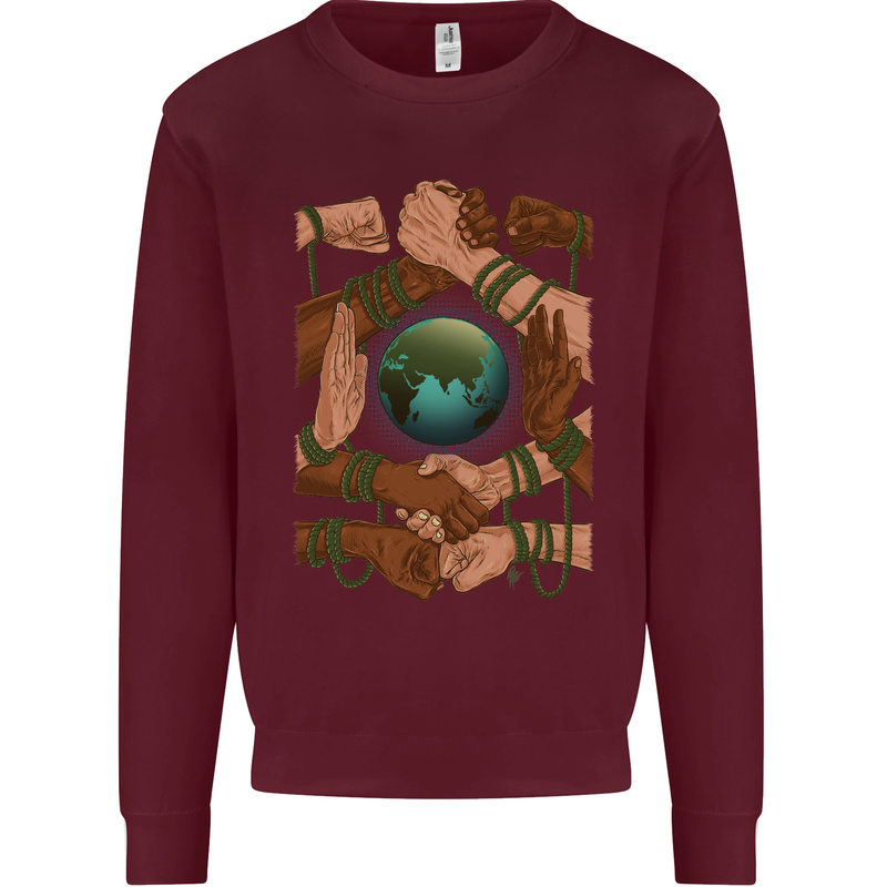 World of Peace Black Lives Matter LGBT Mens Sweatshirt Jumper Maroon