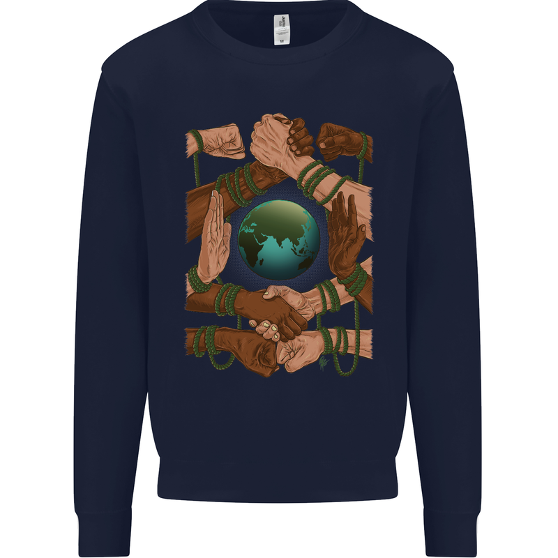 World of Peace Black Lives Matter LGBT Mens Sweatshirt Jumper Navy Blue