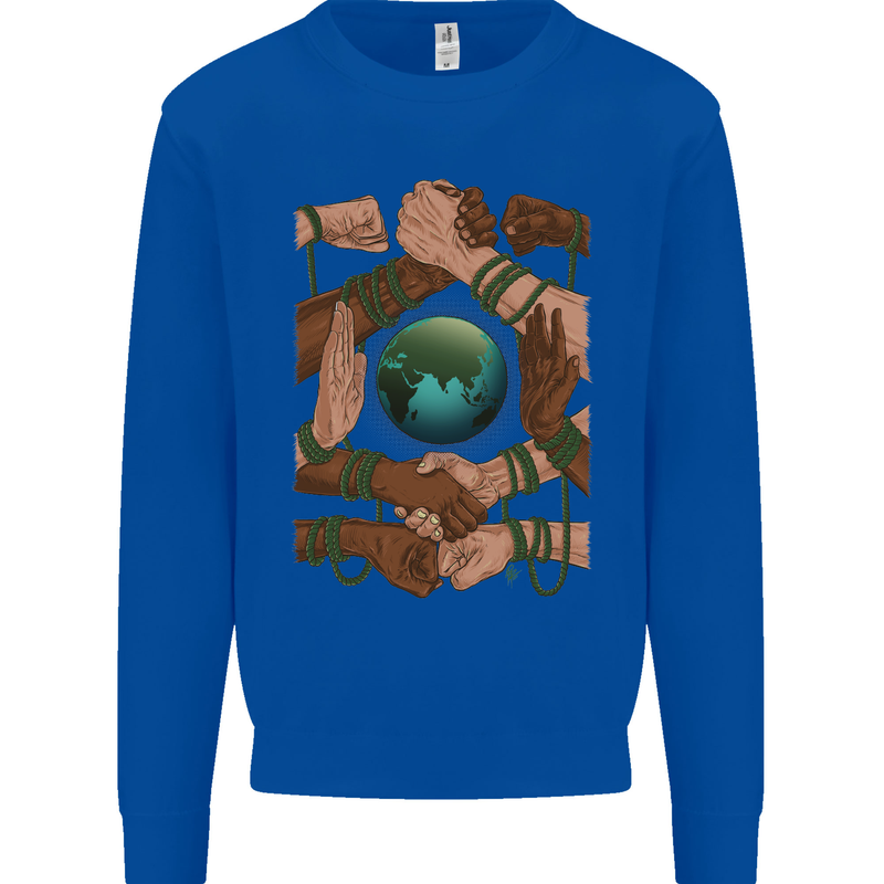 World of Peace Black Lives Matter LGBT Mens Sweatshirt Jumper Royal Blue