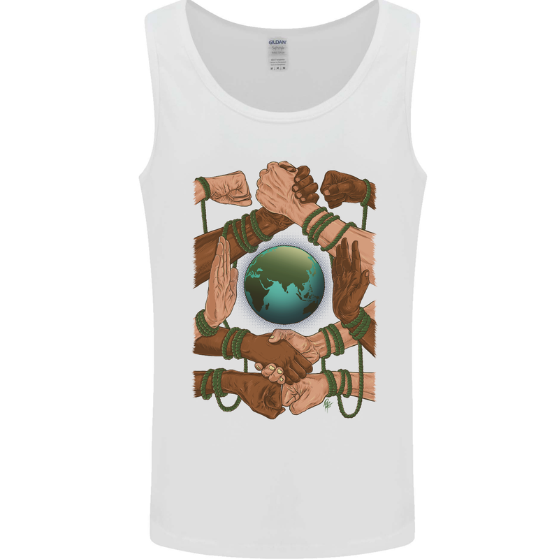 World of Peace Black Lives Matter LGBT Mens Vest Tank Top White