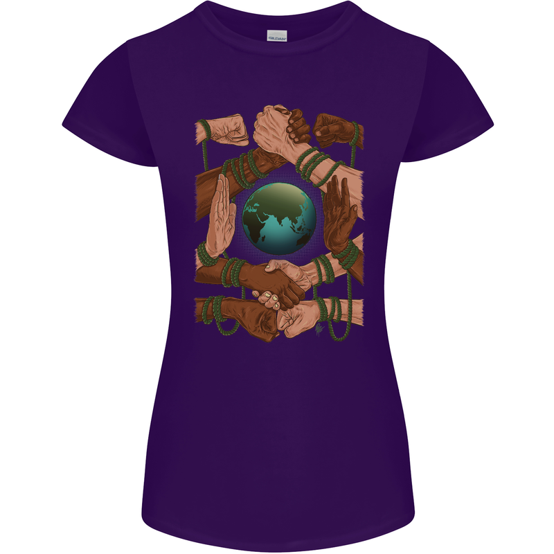 World of Peace Black Lives Matter LGBT Womens Petite Cut T-Shirt Purple