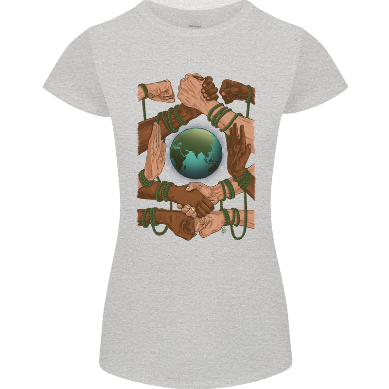 World of Peace Black Lives Matter LGBT Womens Petite Cut T-Shirt Sports Grey