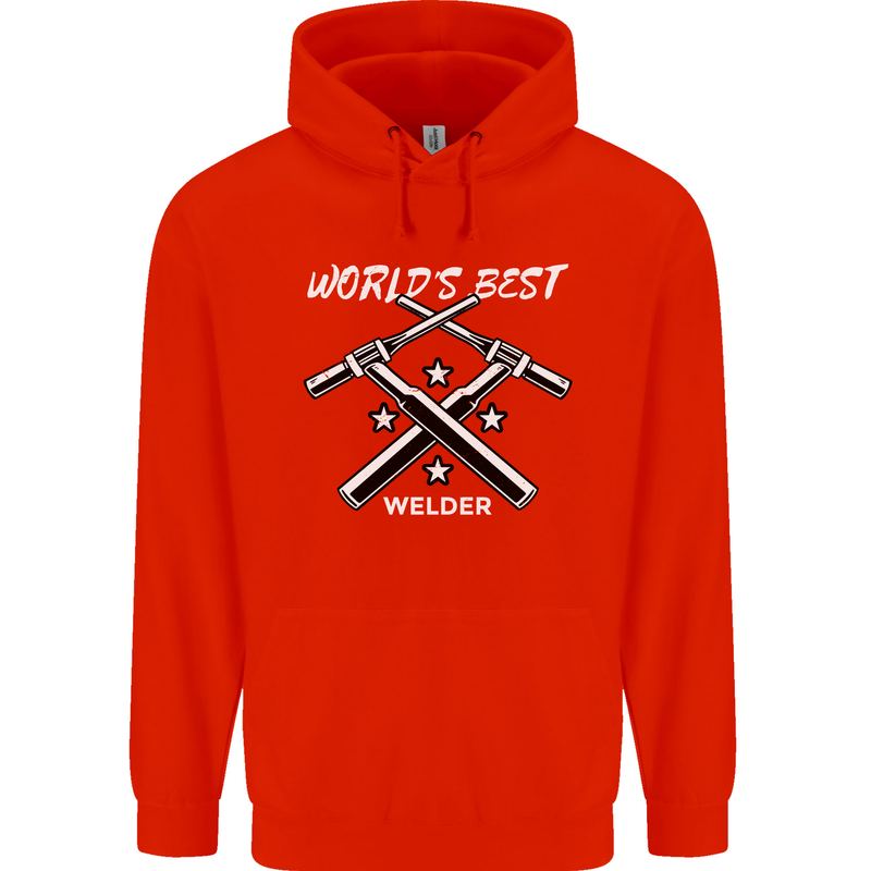 World's Best Welder Welding Childrens Kids Hoodie Bright Red