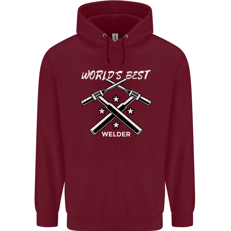 World's Best Welder Welding Childrens Kids Hoodie Maroon