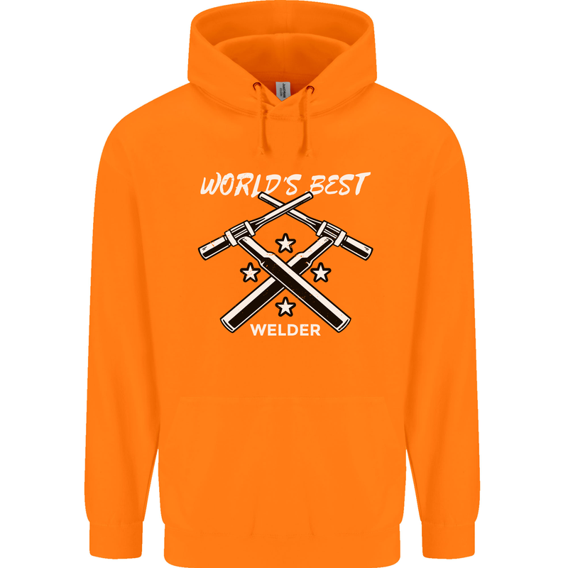 World's Best Welder Welding Childrens Kids Hoodie Orange