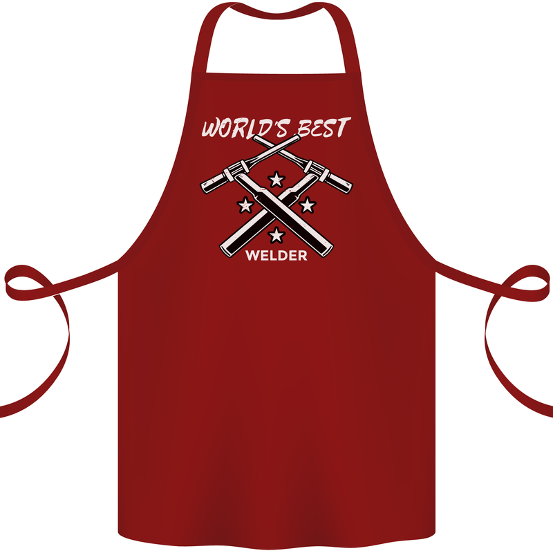World's Best Welder Welding Cotton Apron 100% Organic Maroon