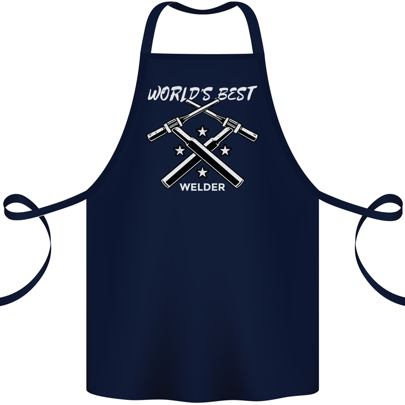 World's Best Welder Welding Cotton Apron 100% Organic Navy Blue