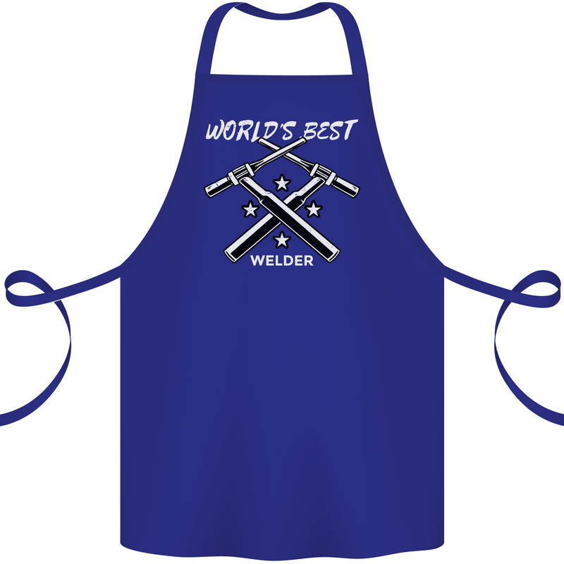 World's Best Welder Welding Cotton Apron 100% Organic Royal Blue