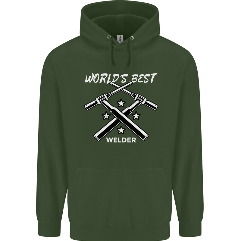 World's Best Welder Welding Mens 80% Cotton Hoodie Forest Green