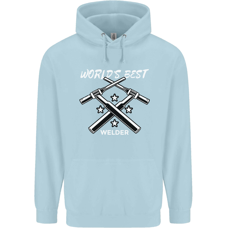 World's Best Welder Welding Mens 80% Cotton Hoodie Light Blue