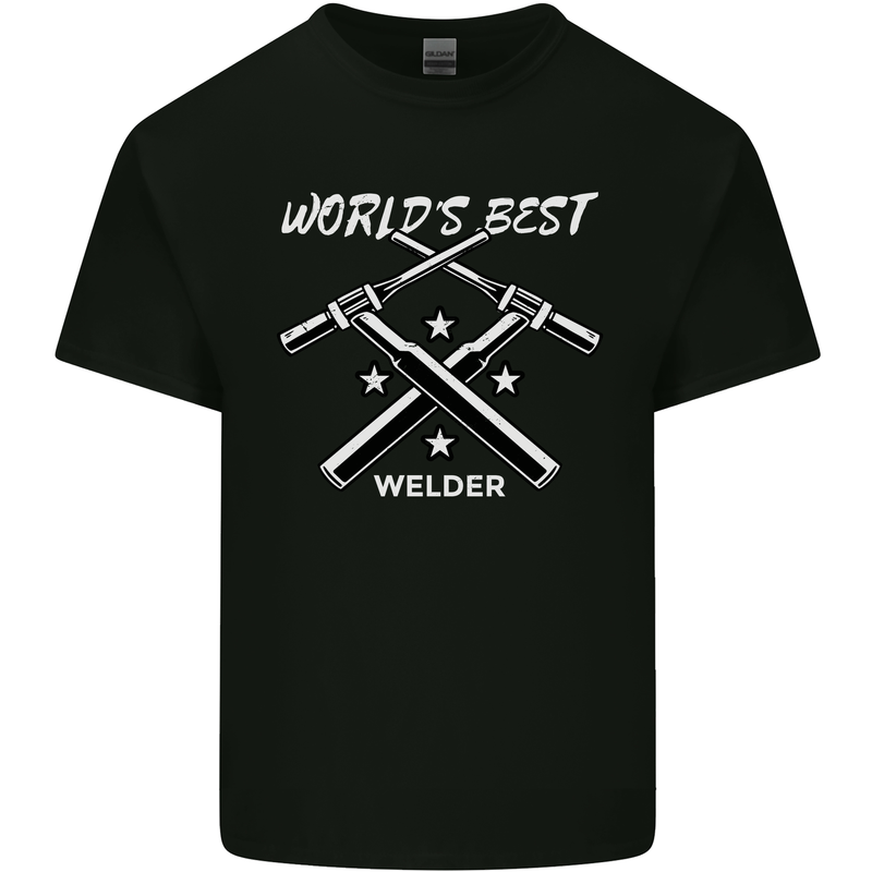 World's Best Welder Welding Mens Cotton T-Shirt Tee Top Black