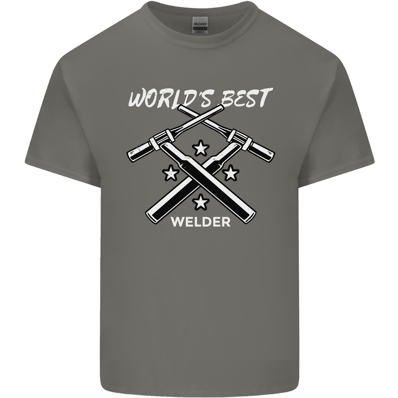 World's Best Welder Welding Mens Cotton T-Shirt Tee Top Charcoal