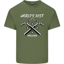 World's Best Welder Welding Mens Cotton T-Shirt Tee Top Military Green