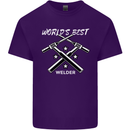 World's Best Welder Welding Mens Cotton T-Shirt Tee Top Purple