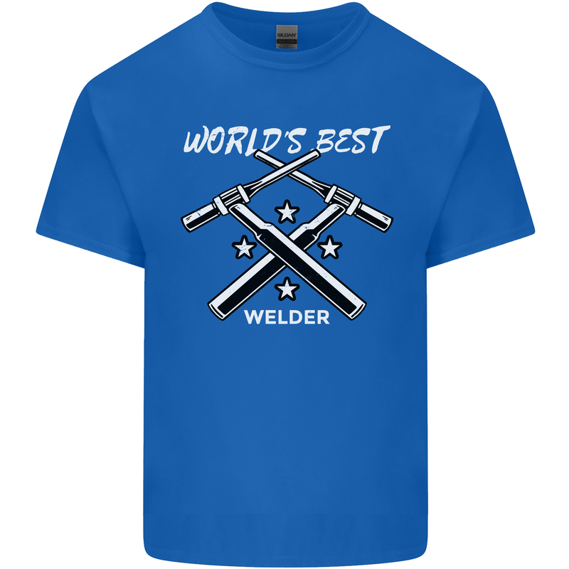 World's Best Welder Welding Mens Cotton T-Shirt Tee Top Royal Blue