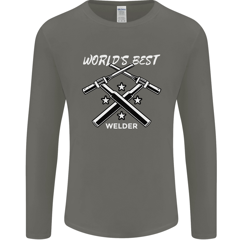 World's Best Welder Welding Mens Long Sleeve T-Shirt Charcoal
