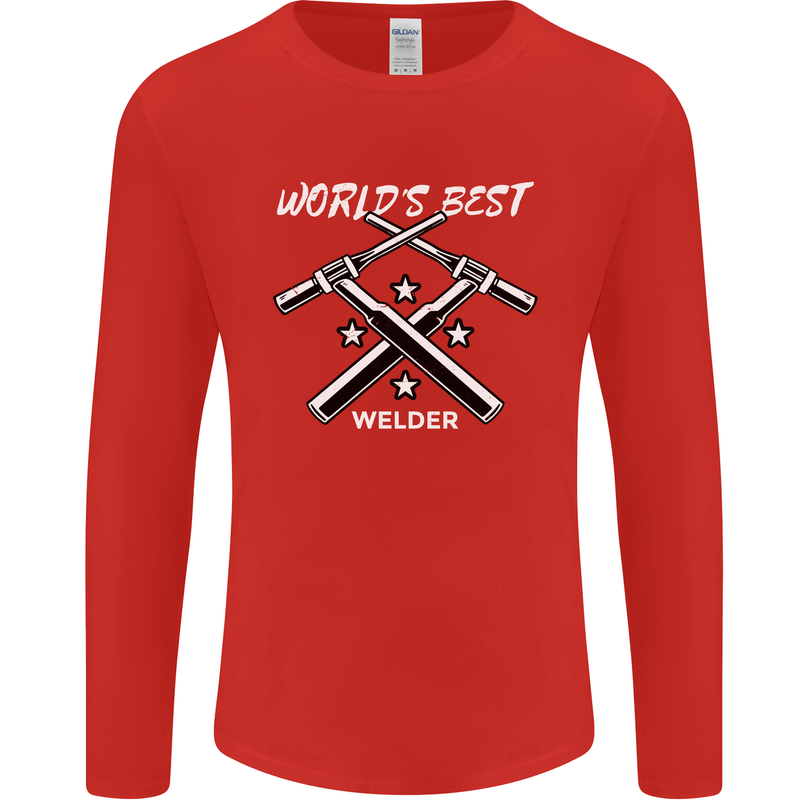 World's Best Welder Welding Mens Long Sleeve T-Shirt Red