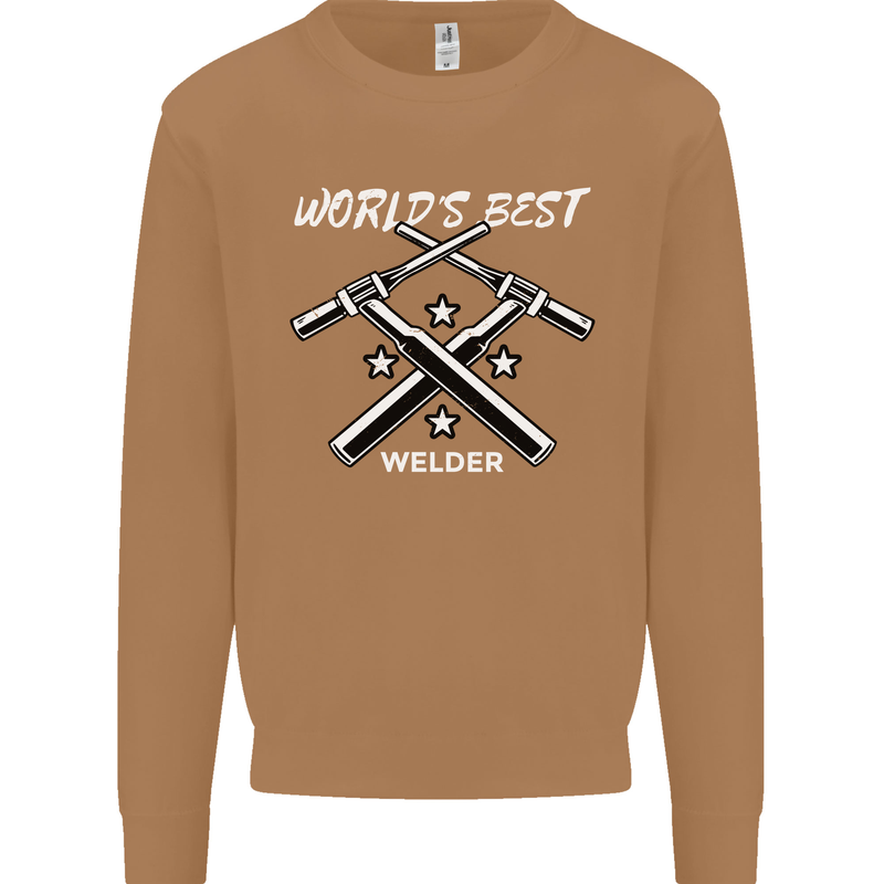 World's Best Welder Welding Mens Sweatshirt Jumper Caramel Latte