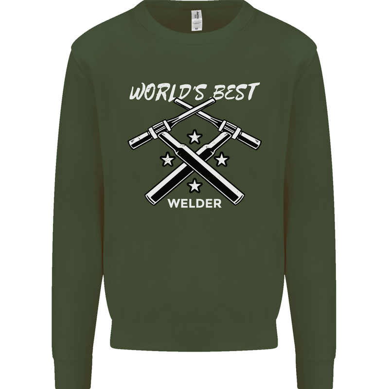World's Best Welder Welding Mens Sweatshirt Jumper Forest Green