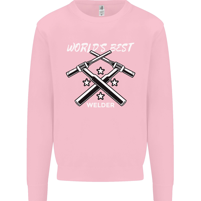 World's Best Welder Welding Mens Sweatshirt Jumper Light Pink