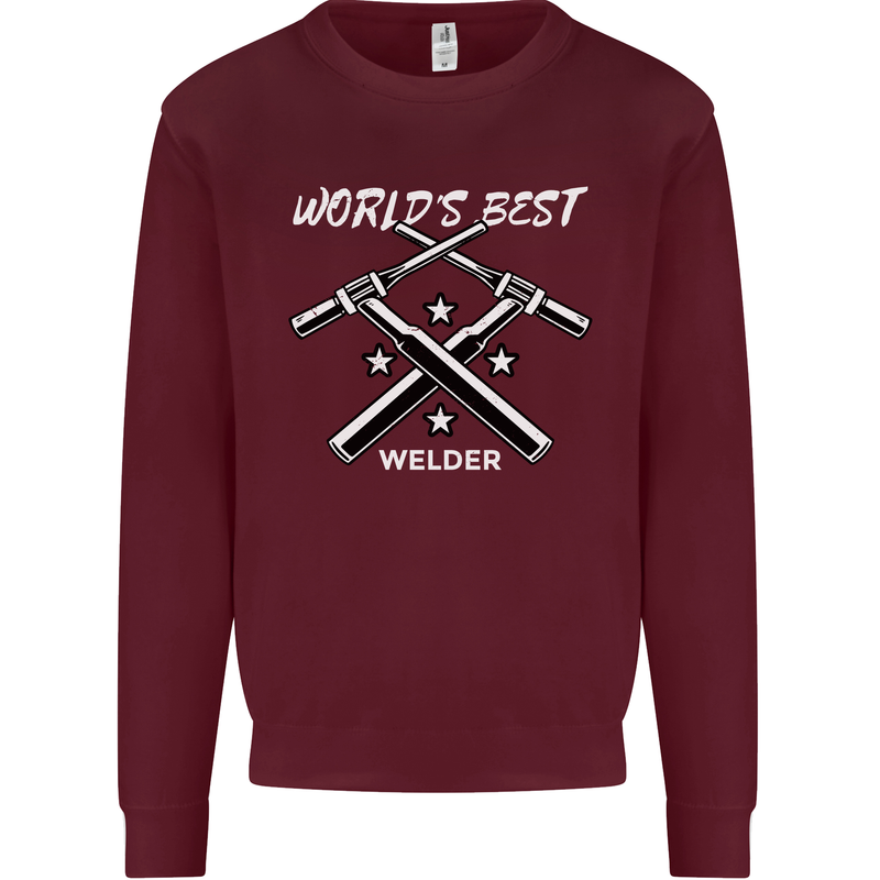 World's Best Welder Welding Mens Sweatshirt Jumper Maroon