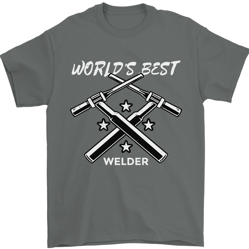 World's Best Welder Welding Mens T-Shirt 100% Cotton Charcoal
