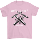World's Best Welder Welding Mens T-Shirt 100% Cotton Light Pink