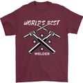 World's Best Welder Welding Mens T-Shirt 100% Cotton Maroon