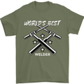 World's Best Welder Welding Mens T-Shirt 100% Cotton Military Green