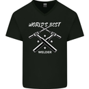 World's Best Welder Welding Mens V-Neck Cotton T-Shirt Black