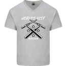 World's Best Welder Welding Mens V-Neck Cotton T-Shirt Sports Grey