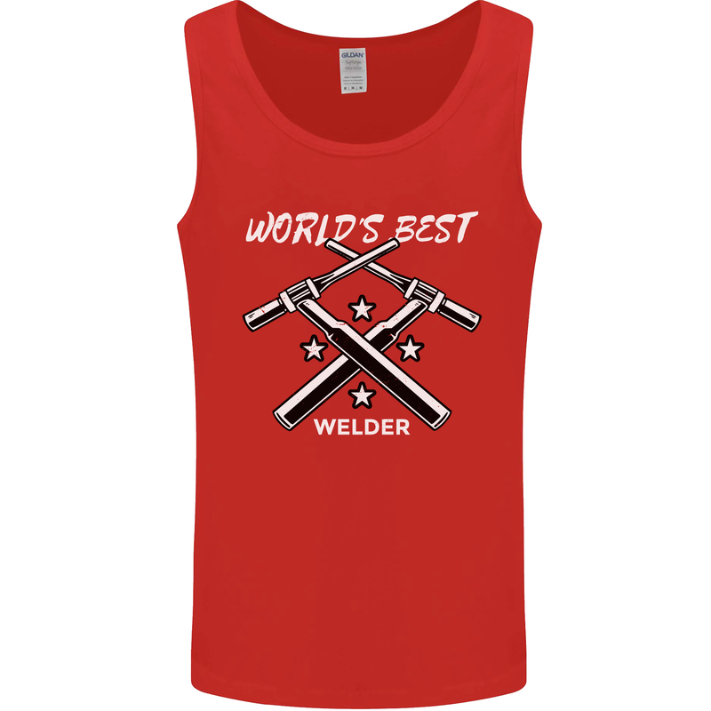 World's Best Welder Welding Mens Vest Tank Top Red