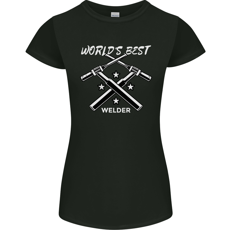 World's Best Welder Welding Womens Petite Cut T-Shirt Black
