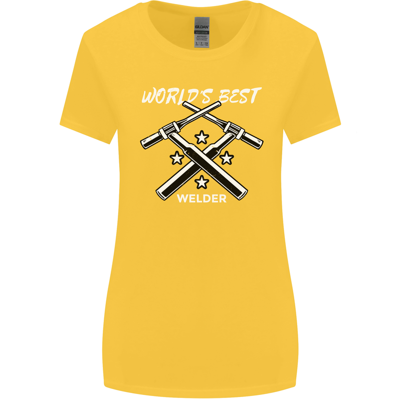 World's Best Welder Welding Womens Wider Cut T-Shirt Yellow