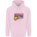 World's Okayest Guitar Player Funny Childrens Kids Hoodie Light Pink