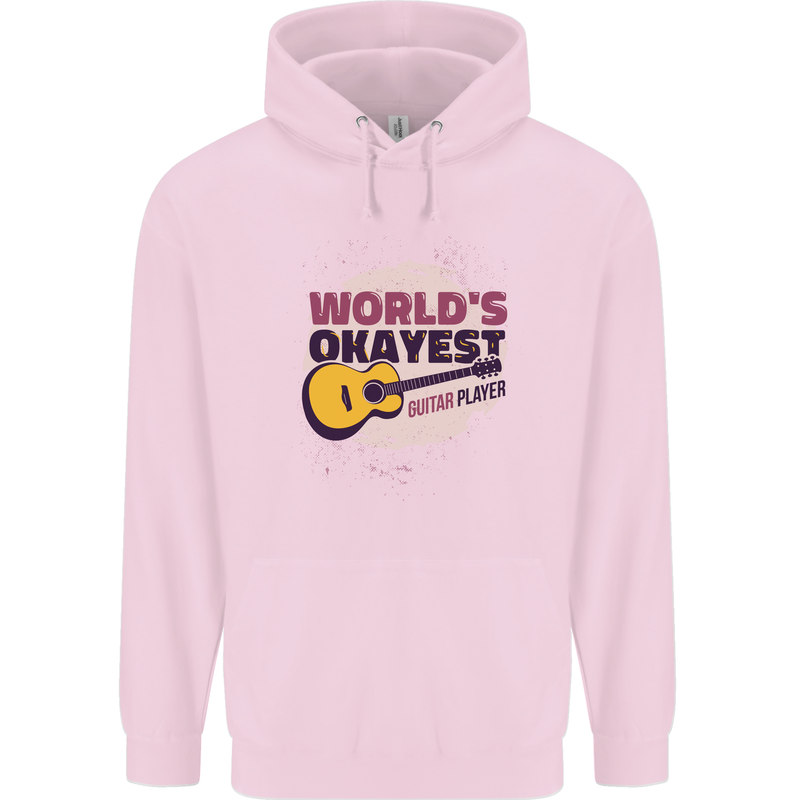 World's Okayest Guitar Player Funny Childrens Kids Hoodie Light Pink