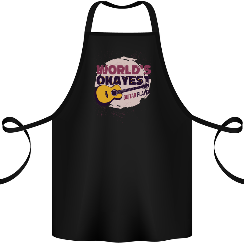World's Okayest Guitar Player Funny Cotton Apron 100% Organic Black